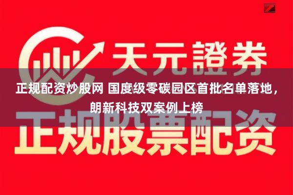 正规配资炒股网 国度级零碳园区首批名单落地，朗新科技双案例上榜